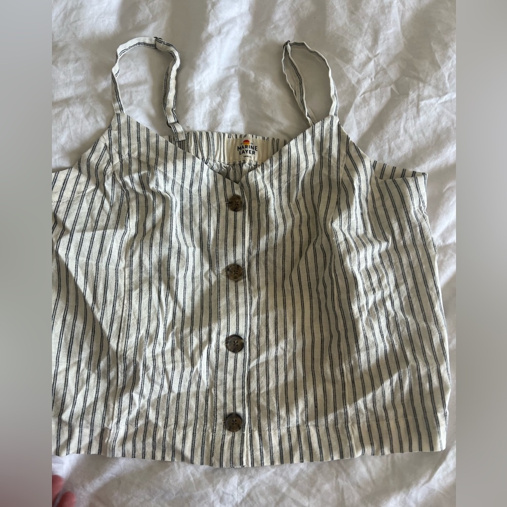 Marine Layer Seersucker linen blend tank